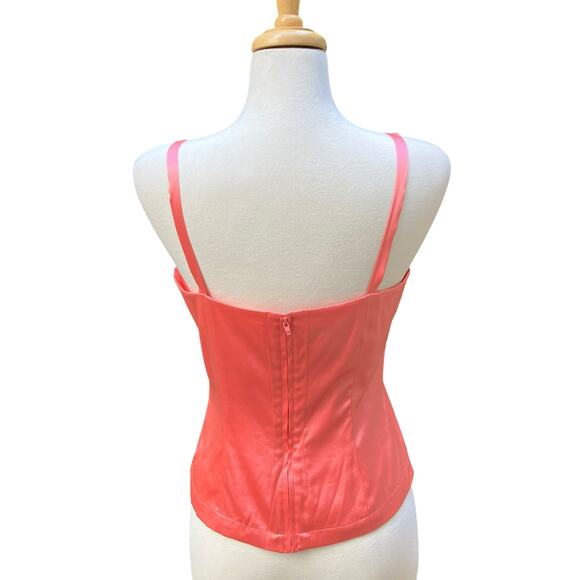 INC International Concepts Tank Top Sz 10 Silk Sleeveless Pink Coral Y2K Summer - Picture 3 of 9